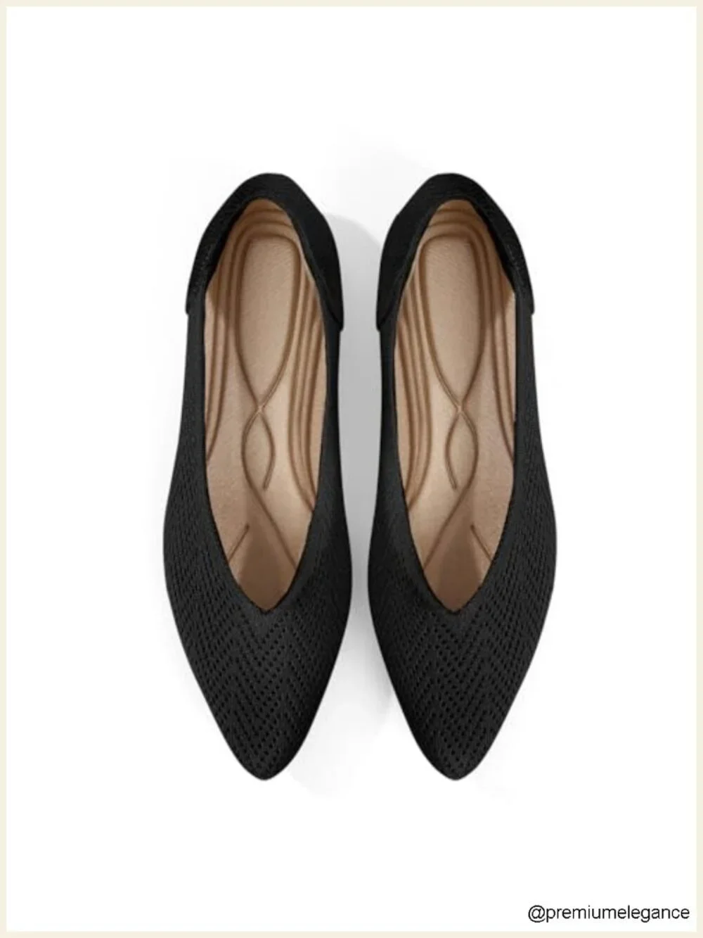 Women's Knit Ballet Flats Pointed Toe Slip-On Dress Shoes Comfortable Work Flats
